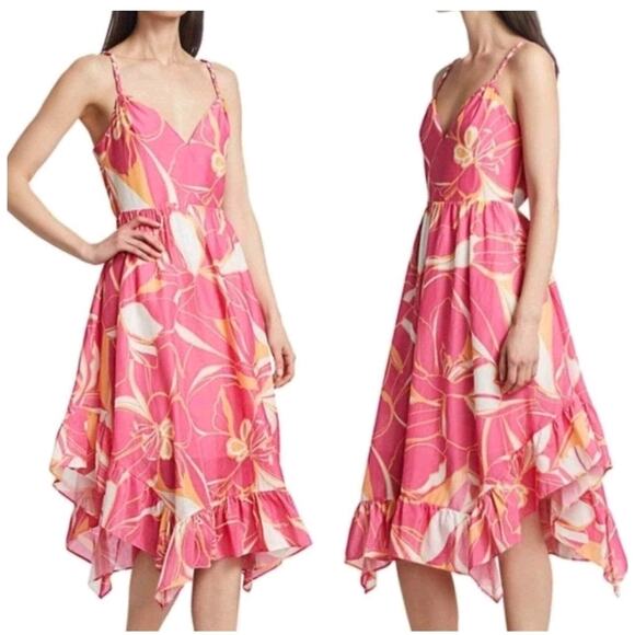 Milly Stencil Floral Print Britney Dress Pink Multi Sleeveless Summer NWT Size 8 - Picture 2 of 11